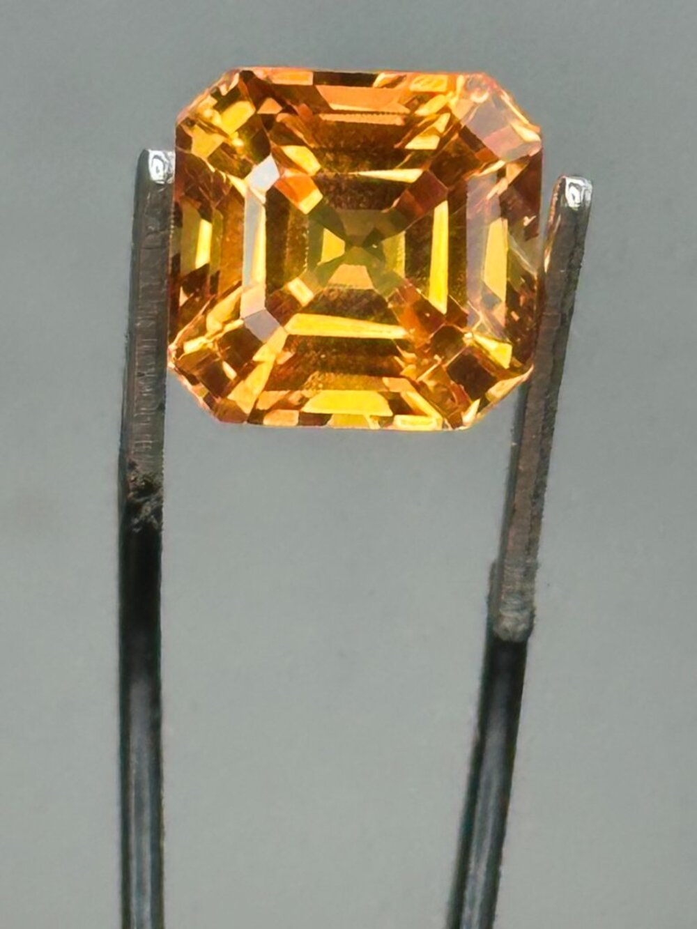 Certified Asscher Orange Sapphire
